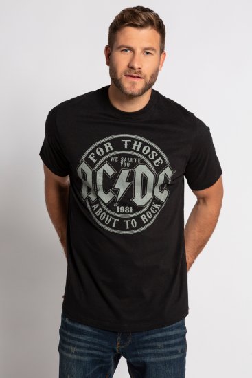 JP1880 AC/DC Graphic Comfort Fit Band T-Shirt Black - T-krekli - T-krekli - 2XL-14XL
