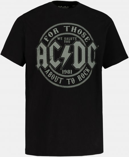 JP1880 AC/DC Graphic Comfort Fit Band T-Shirt Black - T-krekli - T-krekli - 2XL-14XL