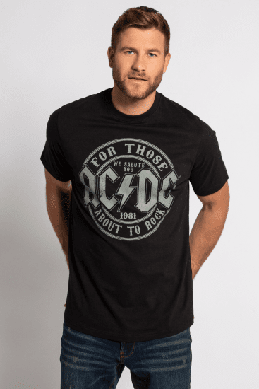 JP1880 AC/DC Graphic Comfort Fit Band T-Shirt Black - T-krekli - T-krekli - 2XL-14XL
