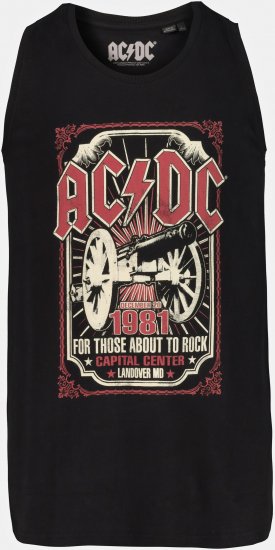 JP1880 AC/DC Graphic Band Tank Top Black - T-krekli - T-krekli - 2XL-14XL