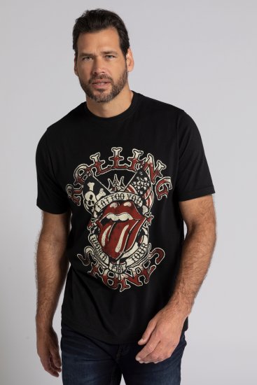 JP1880 Rolling Stones Graphic Comfort Fit Band T-Shirt Black - T-krekli - T-krekli - 2XL-14XL