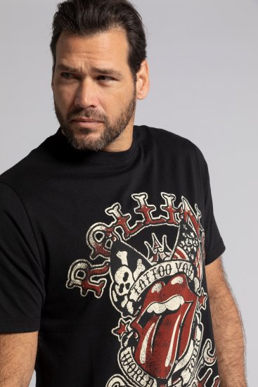 JP1880 Rolling Stones Graphic Comfort Fit Band T-Shirt Black - T-krekli - T-krekli - 2XL-14XL