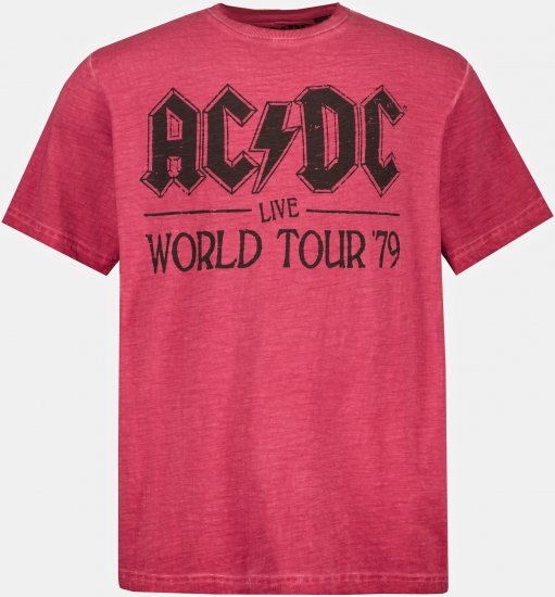JP1880 AC/DC World Tour Graphic Comfort Fit Band T-Shirt Dark Red - T-krekli - T-krekli - 2XL-14XL