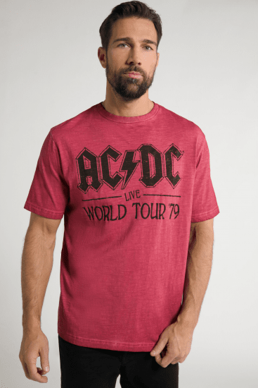 JP1880 AC/DC World Tour Graphic Comfort Fit Band T-Shirt Dark Red - T-krekli - T-krekli - 2XL-14XL