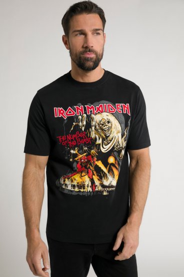 JP1880 Iron Maiden - Number of the Beast Graphic Comfort Fit Band T-Shirt Black - T-krekli - T-krekli - 2XL-14XL
