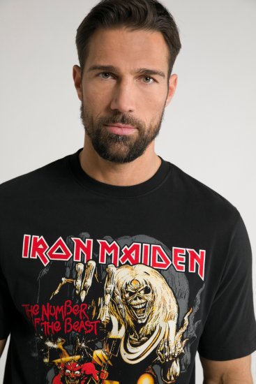 JP1880 Iron Maiden - Number of the Beast Graphic Comfort Fit Band T-Shirt Black - T-krekli - T-krekli - 2XL-14XL