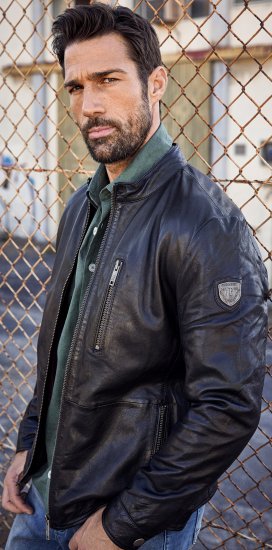 JP1880 Biker Style Leather Jacket Black - Jakas & Lietus apģērbs - Jakas - 2XL-12XL