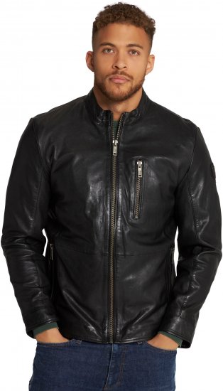 JP1880 Biker Style Leather Jacket Black - Jakas & Lietus apģērbs - Jakas - 2XL-12XL