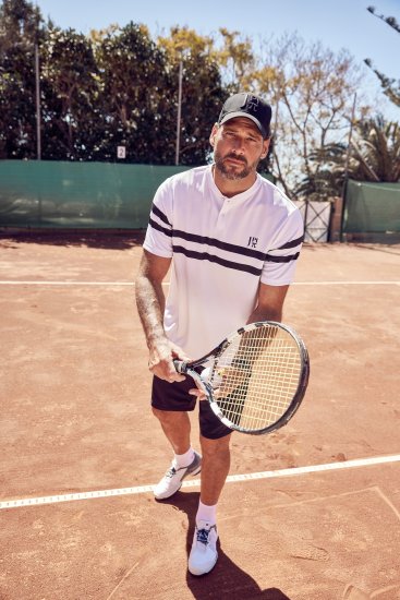  JP1880 Henley Tennis T-Shirt Snow White - Sporta apģērbs & outdoor - Liela izmēra sporta apģērbi vīriešiem