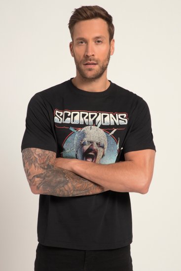 JP1880 Scorpions Blackout Graphic Comfort Fit Band T-Shirt Black - T-krekli - T-krekli - 2XL-14XL