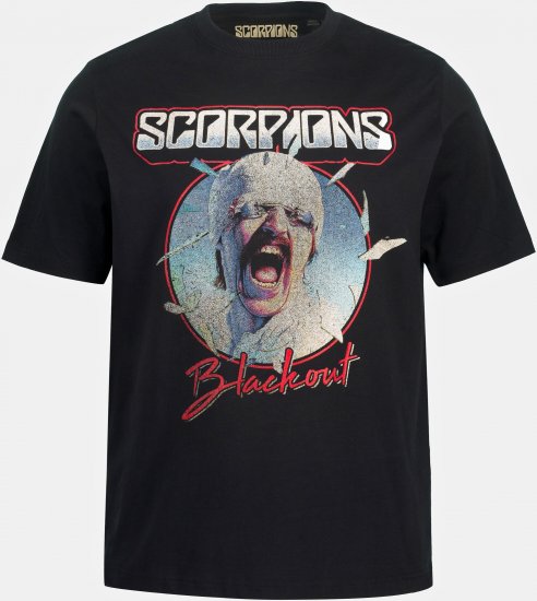 JP1880 Scorpions Blackout Graphic Comfort Fit Band T-Shirt Black - T-krekli - T-krekli - 2XL-14XL