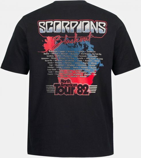 JP1880 Scorpions Blackout Graphic Comfort Fit Band T-Shirt Black - T-krekli - T-krekli - 2XL-14XL