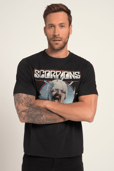 JP1880 Scorpions Blackout Graphic Comfort Fit Band T-Shirt Black - T-krekli - T-krekli - 2XL-14XL