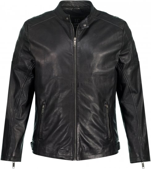 JP1880 Classic Biker Style Leather Jacket Black - Jakas & Lietus apģērbs - Jakas - 2XL-12XL