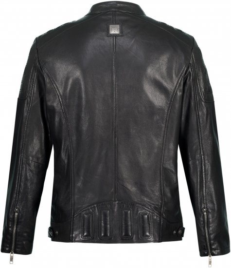 JP1880 Classic Biker Style Leather Jacket Black - Jakas & Lietus apģērbs - Jakas - 2XL-12XL
