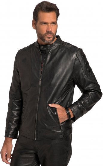 JP1880 Classic Biker Style Leather Jacket Black - Jakas & Lietus apģērbs - Jakas - 2XL-12XL