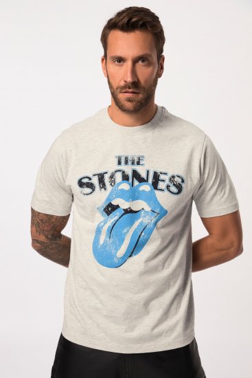 JP1880 Rolling Stones Graphic Comfort Fit Band T-Shirt Light Grey - T-krekli - T-krekli - 2XL-14XL