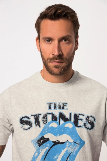 JP1880 Rolling Stones Graphic Comfort Fit Band T-Shirt Light Grey - T-krekli - T-krekli - 2XL-14XL