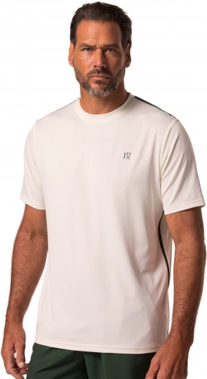 JP1880 QuickDry Stripes Tennis T-Shirt Off White - Sporta apģērbs & outdoor - Liela izmēra sporta apģērbi vīriešiem