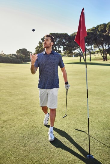 JP1880 Jay-Pi QuickDry Small Print Golf Polo Shirt Navy Blue - Polo krekli - Polo krekli - 2XL-8XL