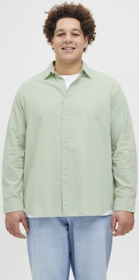 Jack & Jones Breeze Linen Blend Long Sleeve Shirt Iceberg Green - Krekli - Krekli - 2XL-8XL