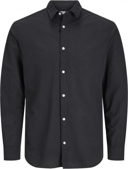 Jack & Jones Breeze Linen Blend Long Sleeve Shirt Black - Krekli - Krekli - 2XL-8XL