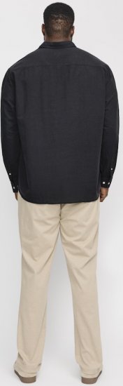 Jack & Jones Breeze Linen Blend Long Sleeve Shirt Black - Krekli - Krekli - 2XL-8XL