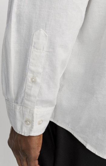 Jack & Jones Breeze Linen Blend Long Sleeve Shirt White - Krekli - Krekli - 2XL-8XL