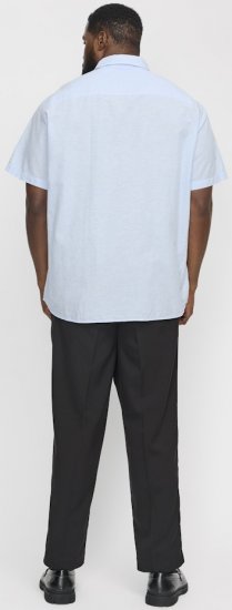 Jack & Jones Breeze Linen Blend Short Sleeve Shirt Chambray Blue - Krekli - Krekli - 2XL-8XL