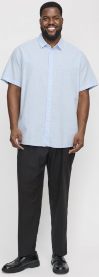 Jack & Jones Breeze Linen Blend Short Sleeve Shirt Chambray Blue - Krekli - Krekli - 2XL-8XL