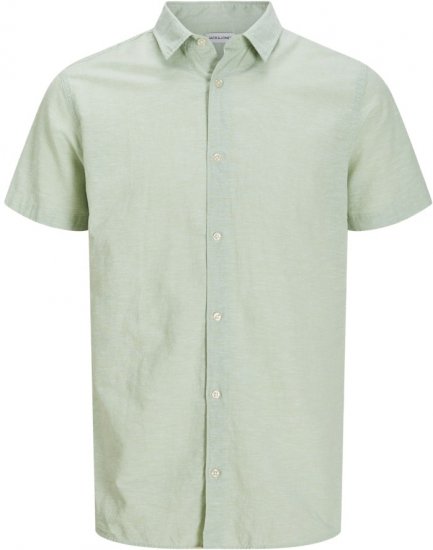 Jack & Jones Breeze Linen Blend Short Sleeve Shirt Iceberg Green - Krekli - Krekli - 2XL-8XL