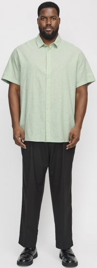 Jack & Jones Breeze Linen Blend Short Sleeve Shirt Iceberg Green - Krekli - Krekli - 2XL-8XL