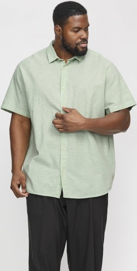 Jack & Jones Breeze Linen Blend Short Sleeve Shirt Iceberg Green - Krekli - Krekli - 2XL-8XL