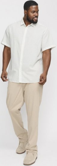 Jack & Jones Breeze Linen Blend Short Sleeve Shirt White - Krekli - Krekli - 2XL-8XL