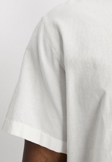 Jack & Jones Breeze Linen Blend Short Sleeve Shirt White - Krekli - Krekli - 2XL-8XL