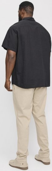 Jack & Jones Breeze Linen Blend Short Sleeve Shirt Black - Krekli - Krekli - 2XL-8XL