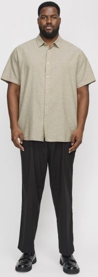 Jack & Jones Breeze Linen Blend Short Sleeve Shirt Beige - Krekli - Krekli - 2XL-8XL