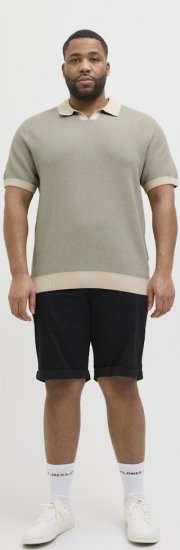 Jack & Jones Ceaston Knit Short Sleeve Sweater Vetiver - Džemperi un džemperi ar kapuci - Džemperi - 2XL-14XL
