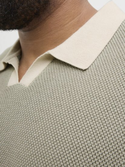 Jack & Jones Ceaston Knit Short Sleeve Sweater Vetiver - Džemperi un džemperi ar kapuci - Džemperi - 2XL-14XL