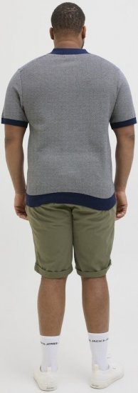 Jack & Jones Ceaston Knit Short Sleeve Sweater Grey/Blue - Džemperi un džemperi ar kapuci - Džemperi - 2XL-14XL
