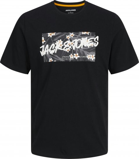 Jack & Jones Hawaii Shape Crew Neck T-Shirt Black - T-krekli - T-krekli - 2XL-14XL