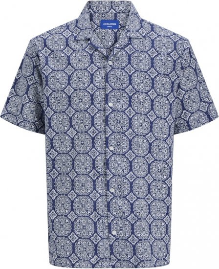 Jack & Jones Summer Seersucker Short Sleeve Shirt Light Blue - Krekli - Krekli - 2XL-8XL