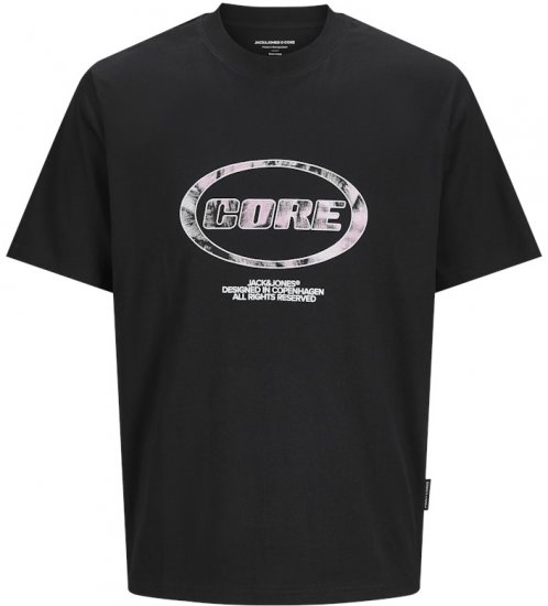 Jack & Jones Lido Core Front Print T-Shirt Black - T-krekli - T-krekli - 2XL-14XL