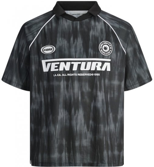 Jack & Jones Retreat Ventura Mesh Polo Polo Shirt Black - Polo krekli - Polo krekli - 2XL-8XL