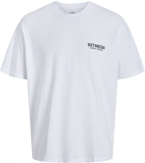 Jack & Jones Botaniq Crew Neck T-Shirt Bright White - T-krekli - T-krekli - 2XL-14XL