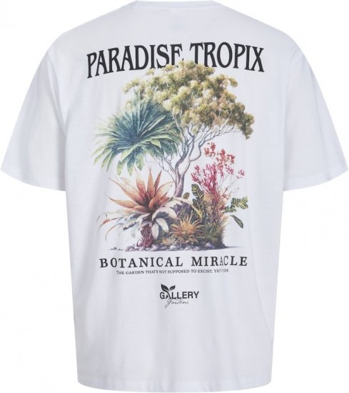 Jack & Jones Botaniq Crew Neck T-Shirt Bright White - T-krekli - T-krekli - 2XL-14XL