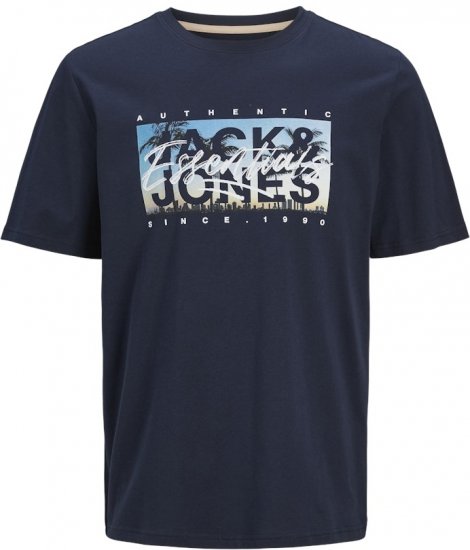 Jack & Jones Colton Photoprint Crew Neck T-Shirt Dark Navy - T-krekli - T-krekli - 2XL-14XL