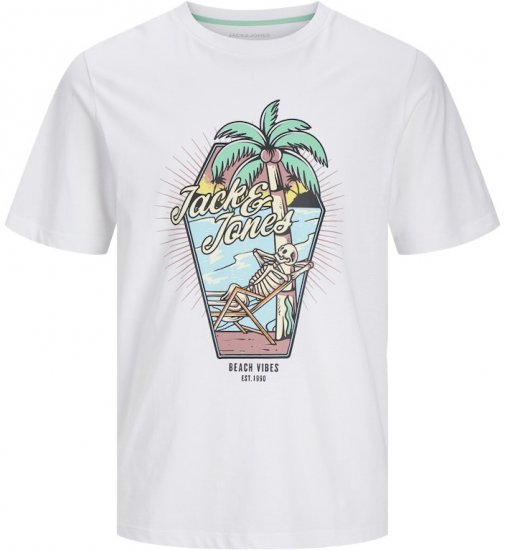 Jack & Jones Elijah Crew Neck T-Shirt White - T-krekli - T-krekli - 2XL-14XL