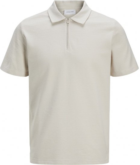 Jack & Jones Benja Short Sleeve Zip Polo Grey - Polo krekli - Polo krekli - 2XL-8XL