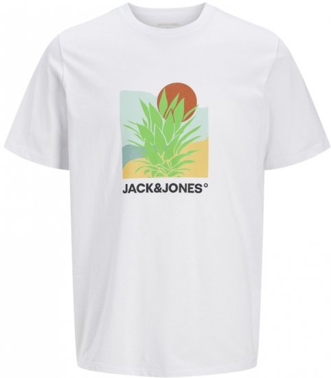 Jack & Jones Barbados Graphic Crew Neck T-Shirt White - T-krekli - T-krekli - 2XL-14XL